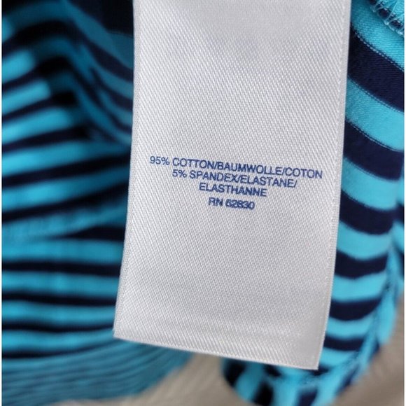 Lands End Shirt Dress Size XXS 00-0 Athleasure Striped Ruffle Hem Stretch Womens - Picture 6 of 6